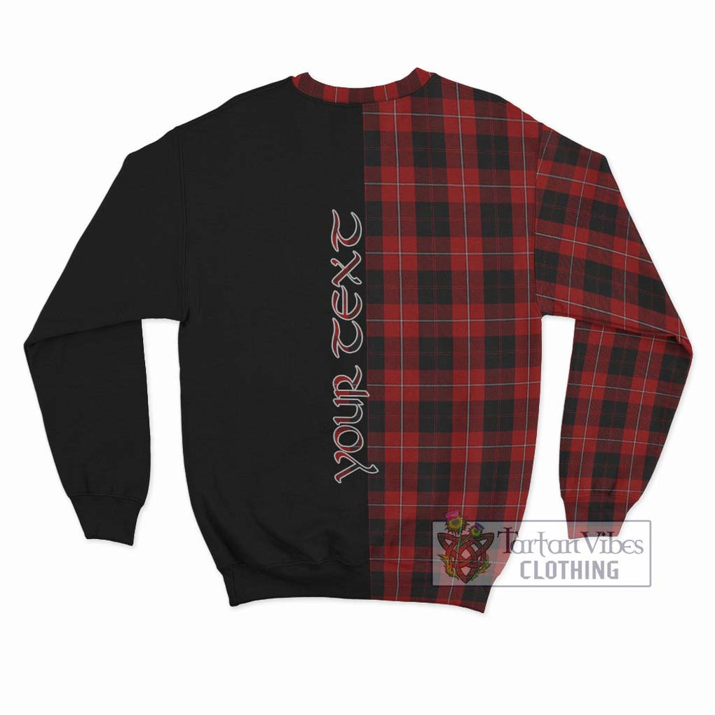 Cunningham Tartan Sweatshirt with Family Crest and Half Of Me Style - Tartanvibesclothing Shop