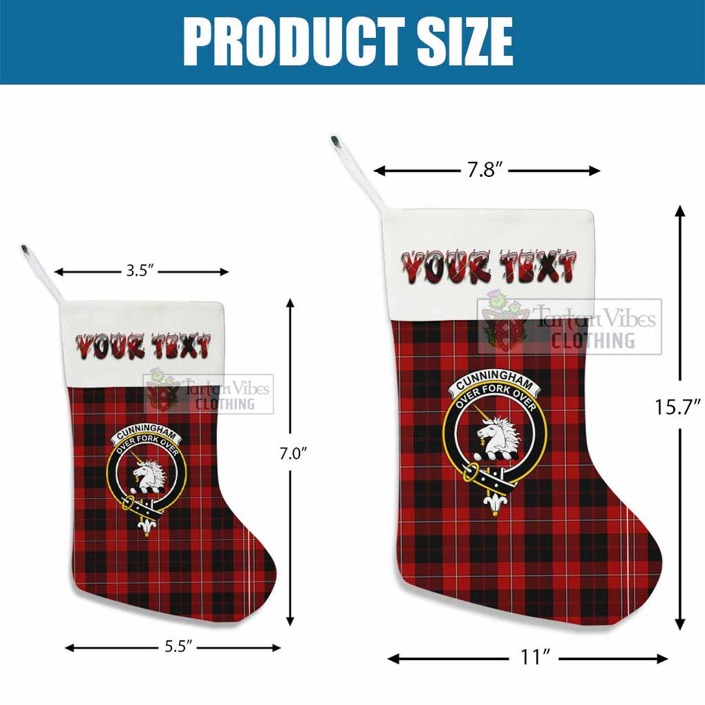 Tartan Vibes Clothing Cunningham Tartan Family Crest Christmas Stocking with Personalized Text