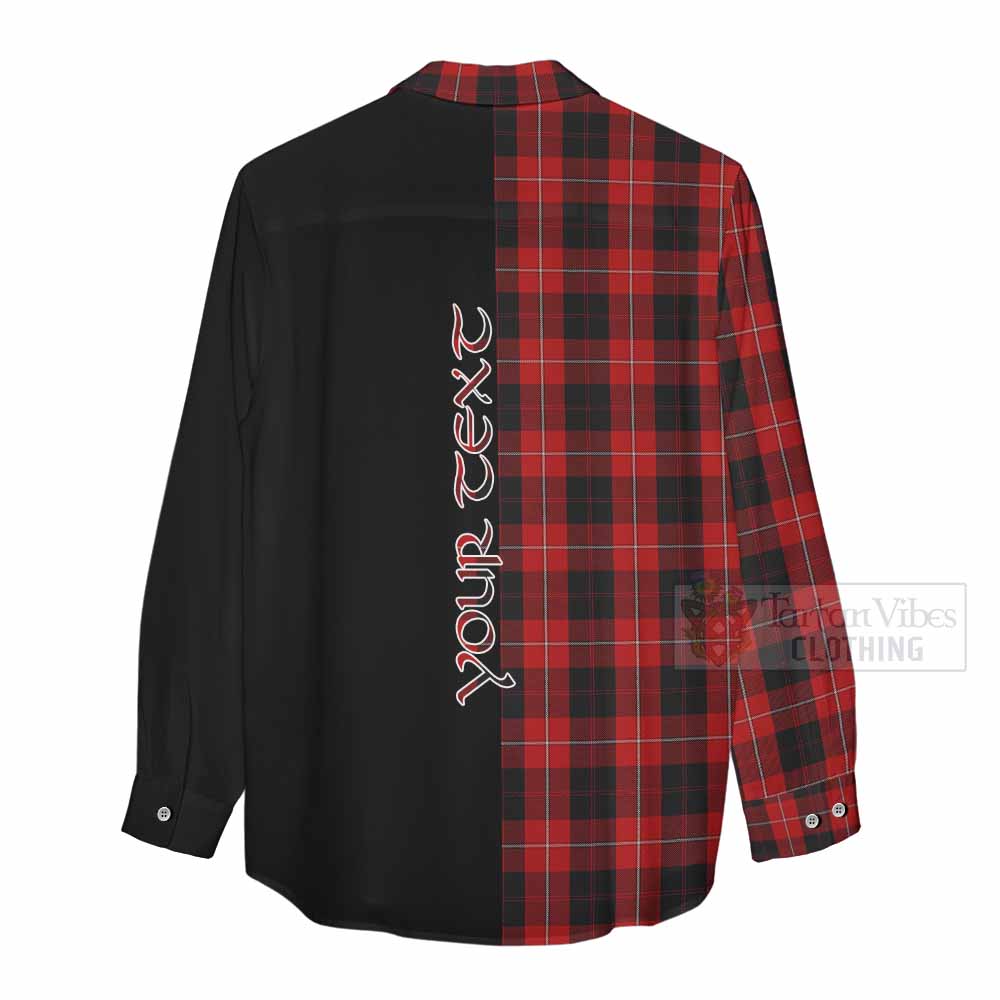 Tartan Vibes Clothing Cunningham Tartan Women's Casual Shirt with Family Crest and Half Of Me Style