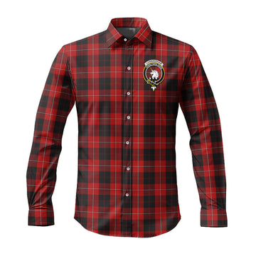 Cunningham Tartan Long Sleeve Button Up Shirt with Family Crest