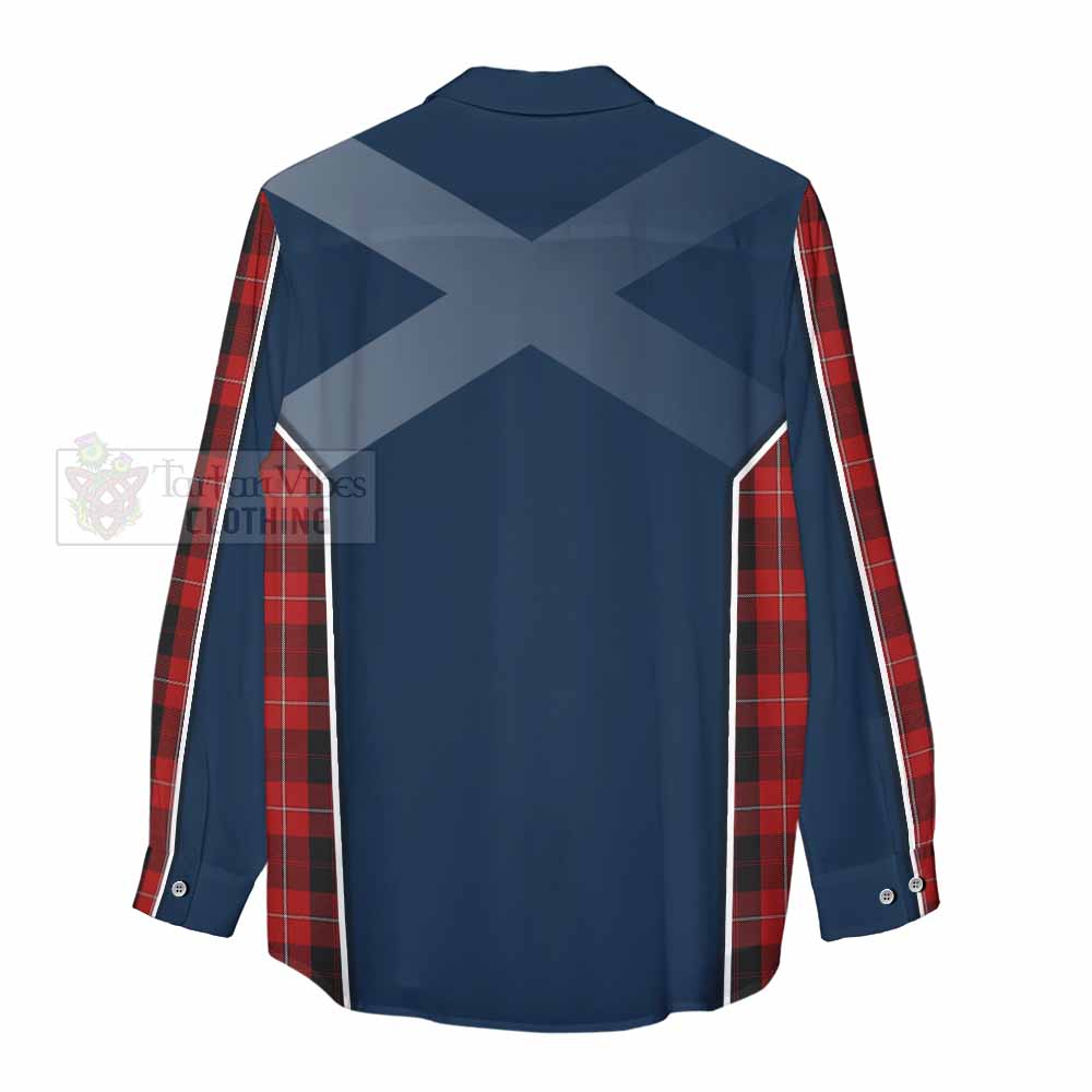 Tartan Vibes Clothing Cunningham Tartan Women's Casual Shirt with Family Crest and Lion Rampant Vibes Sport Style