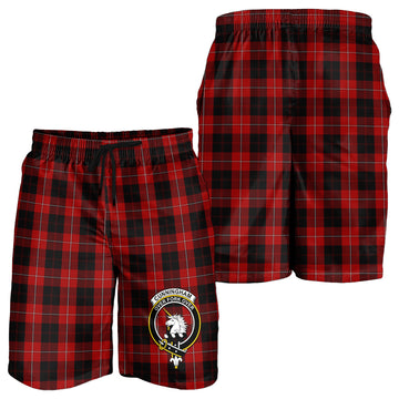 Cunningham Tartan Mens Shorts with Family Crest