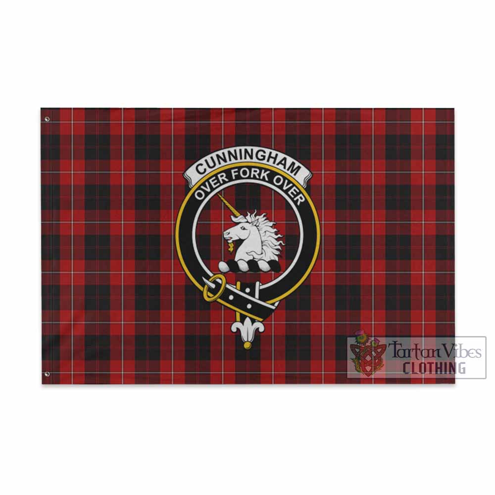 Tartan Vibes Clothing Cunningham Tartan House Flag with Family Crest