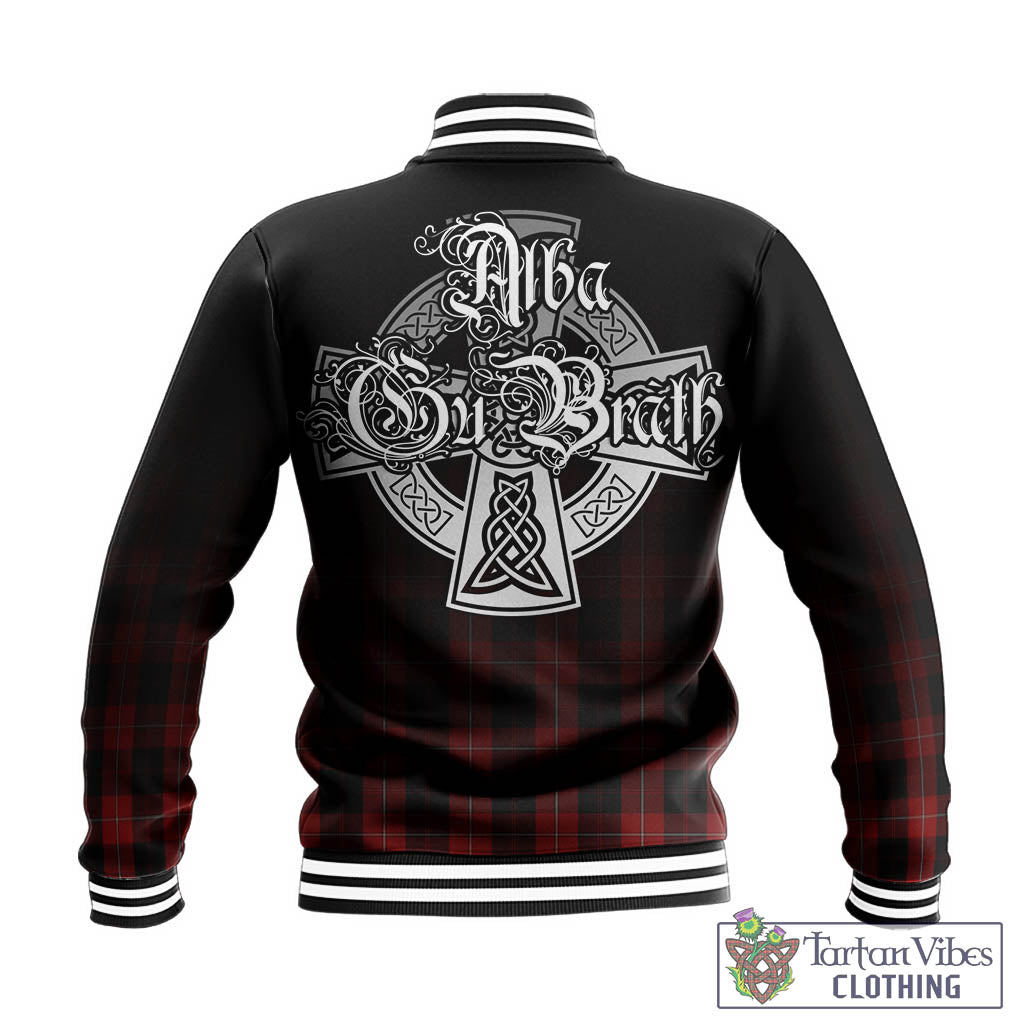 Tartan Vibes Clothing Cunningham Tartan Baseball Jacket Featuring Alba Gu Brath Family Crest Celtic Inspired