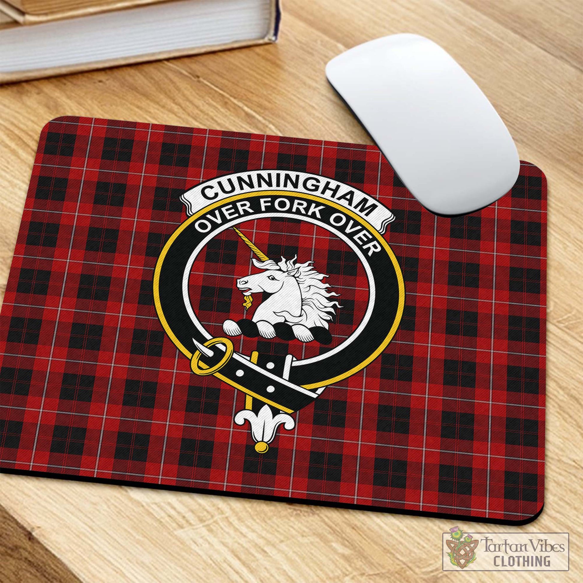 Tartan Vibes Clothing Cunningham Tartan Mouse Pad with Family Crest