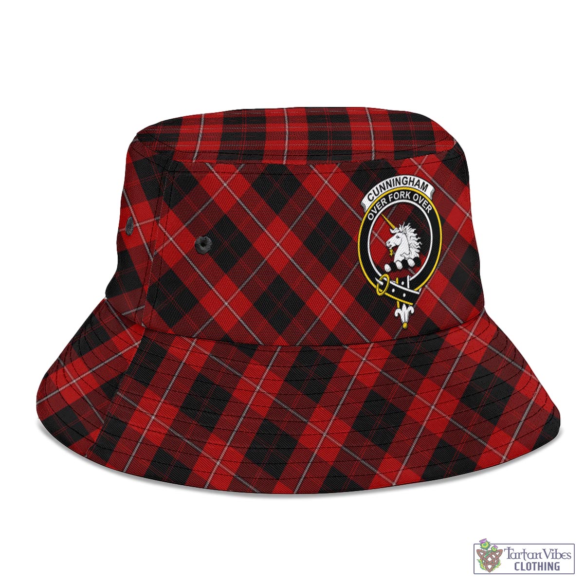 Tartan Vibes Clothing Cunningham Tartan Bucket Hat with Family Crest