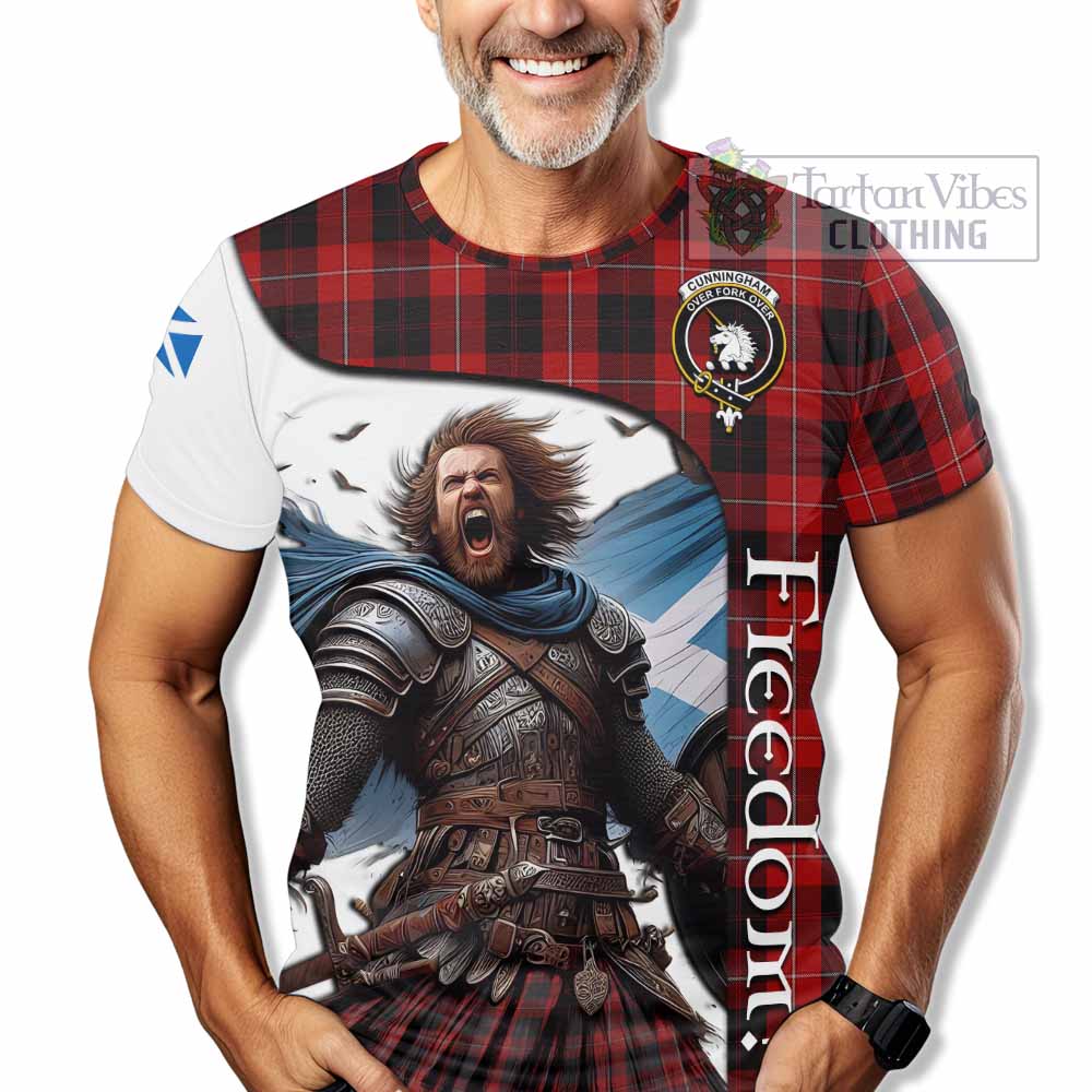 Cunningham Crest Tartan T-Shirt Inspired by the Freedom of Scottish Warrior