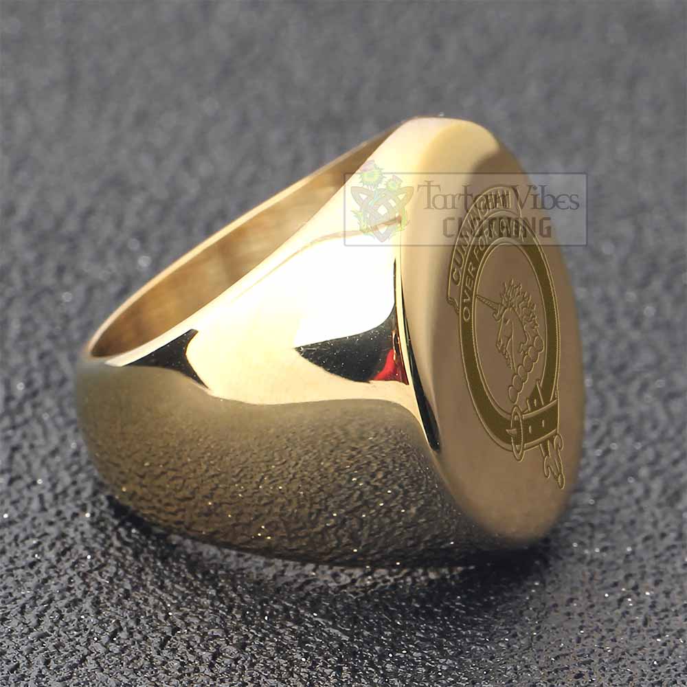 Tartan Vibes Clothing Cunningham Clan Crest Engraved Ring