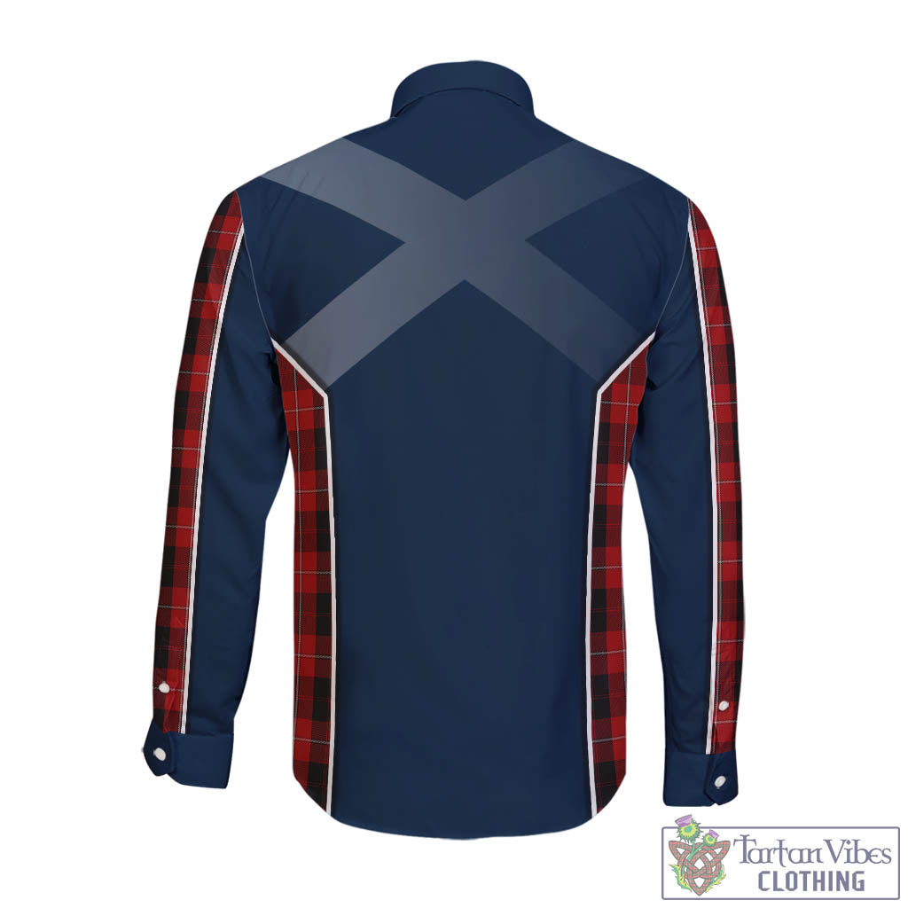 Tartan Vibes Clothing Cunningham Tartan Long Sleeve Button Up Shirt with Family Crest and Lion Rampant Vibes Sport Style