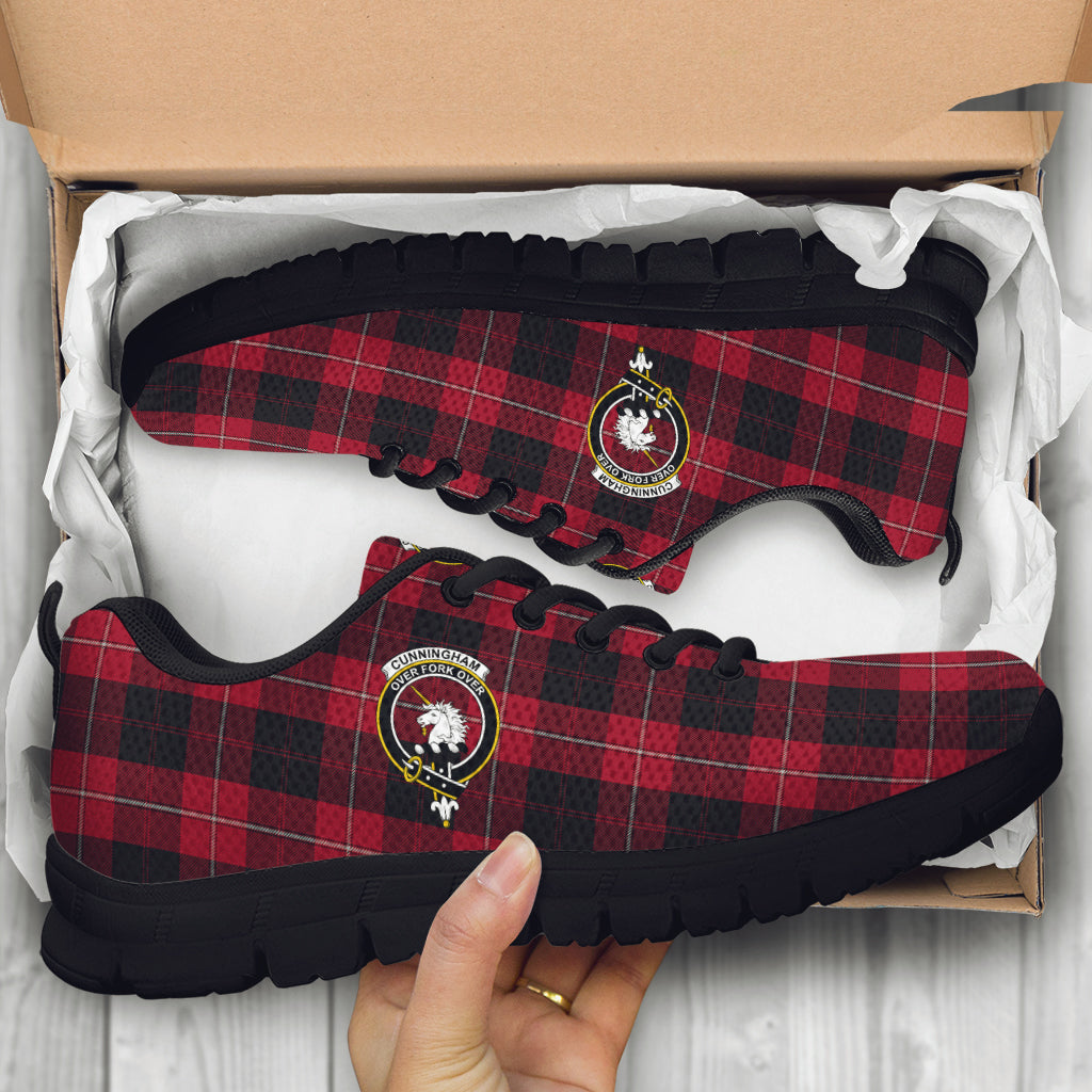 Cunningham Tartan Sneakers with Family Crest - Tartan Vibes Clothing