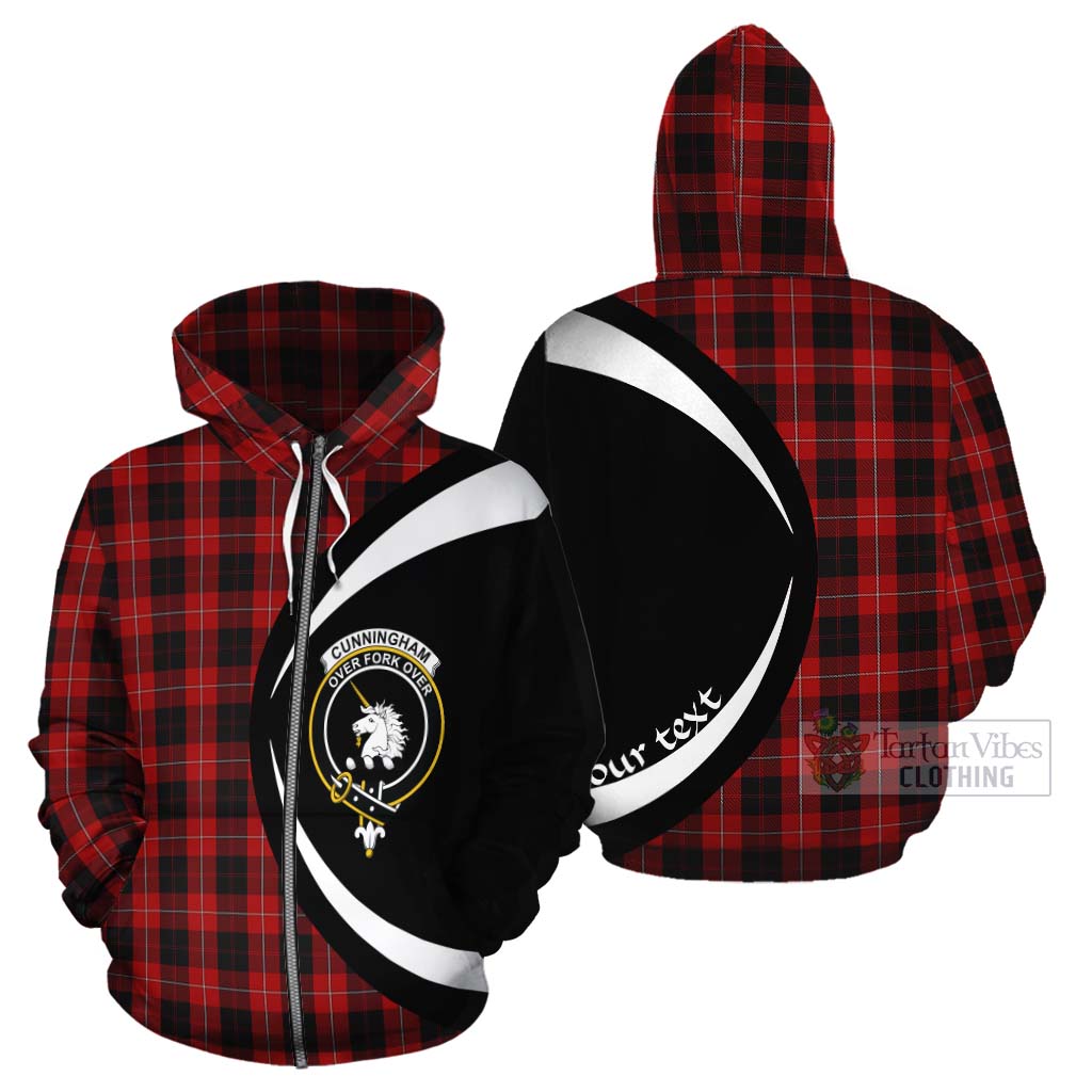 Tartan Vibes Clothing Cunningham Tartan Cotton Hoodie with Family Crest Circle Style