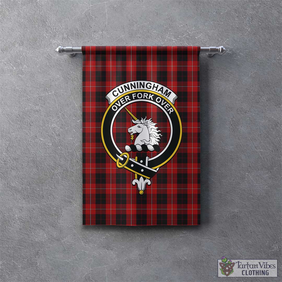 Tartan Vibes Clothing Cunningham Tartan Gonfalon, Tartan Banner with Family Crest