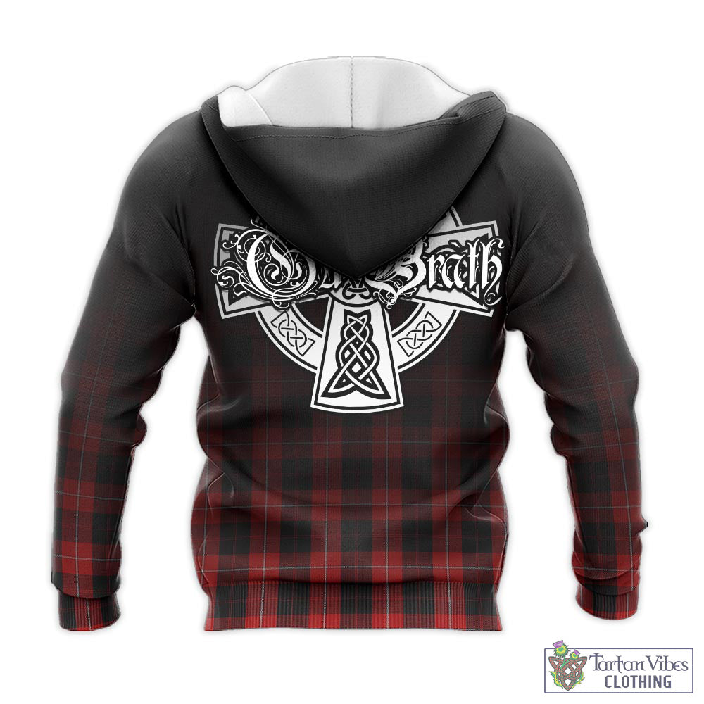 Tartan Vibes Clothing Cunningham Tartan Knitted Hoodie Featuring Alba Gu Brath Family Crest Celtic Inspired