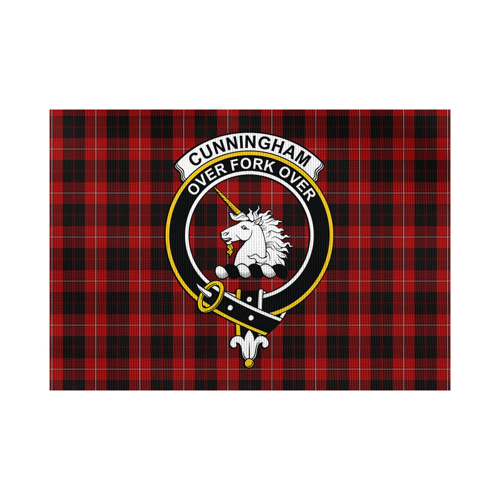 cunningham-tartan-flag-with-family-crest