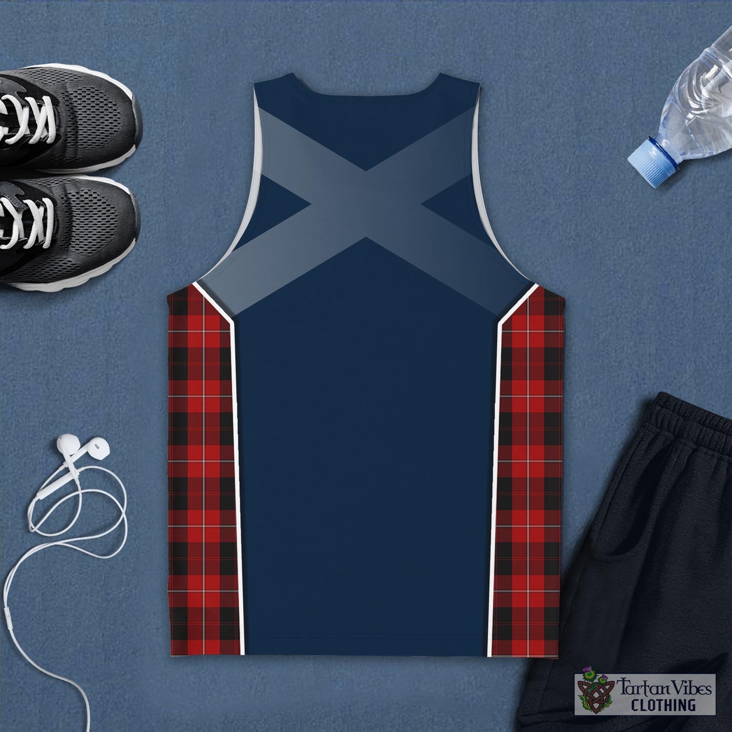 Tartan Vibes Clothing Cunningham Tartan Men's Tanks Top with Family Crest and Scottish Thistle Vibes Sport Style