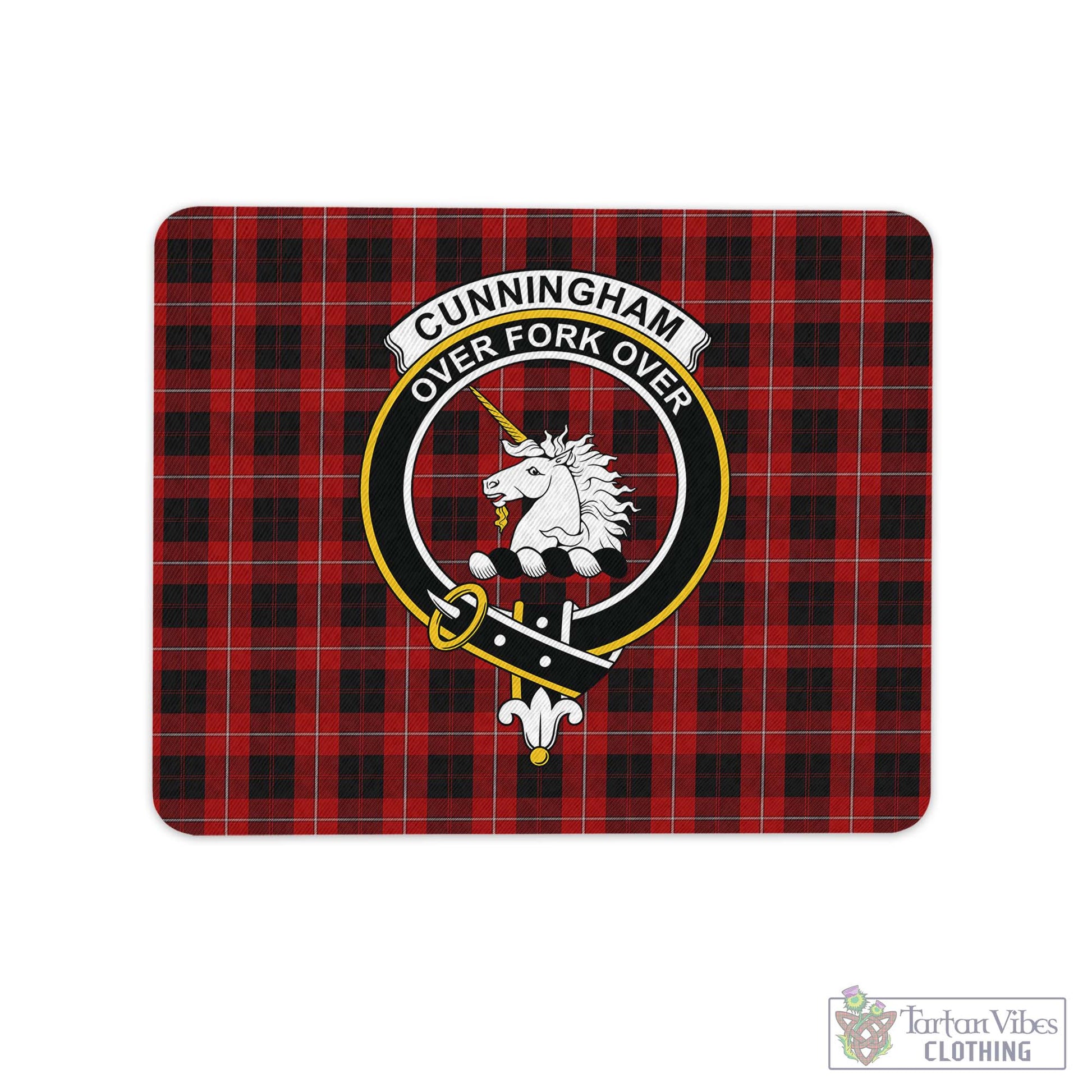 Tartan Vibes Clothing Cunningham Tartan Mouse Pad with Family Crest