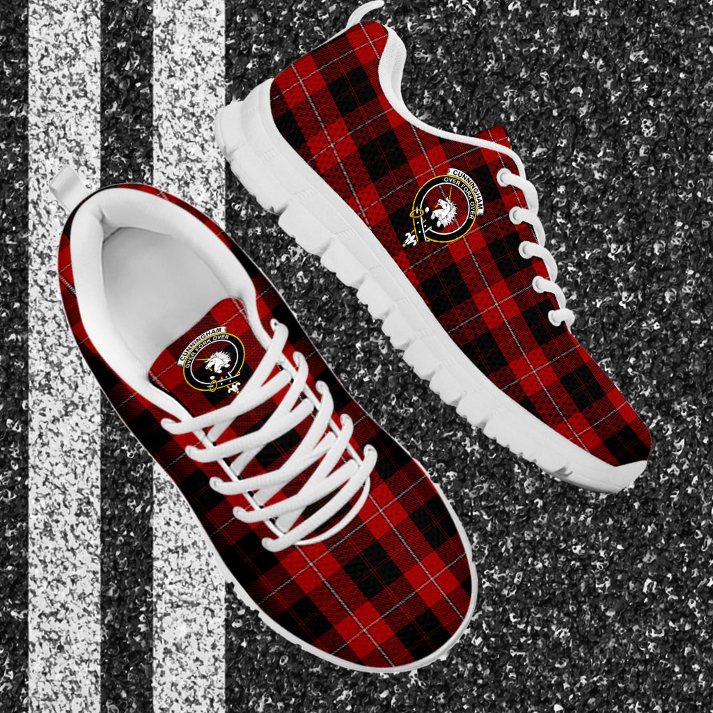 Cunningham Tartan Sneakers with Family Crest - Tartan Vibes Clothing