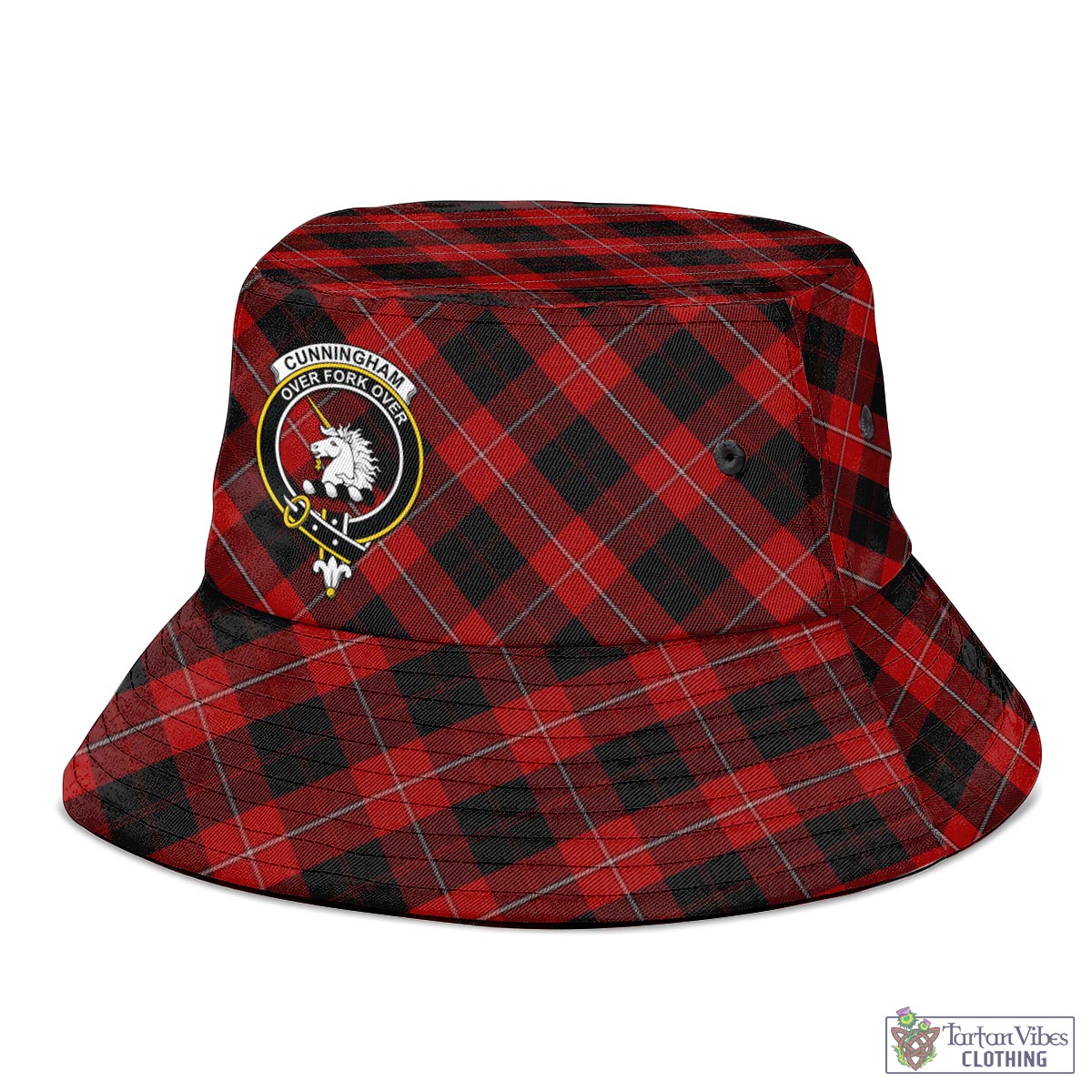 Tartan Vibes Clothing Cunningham Tartan Bucket Hat with Family Crest