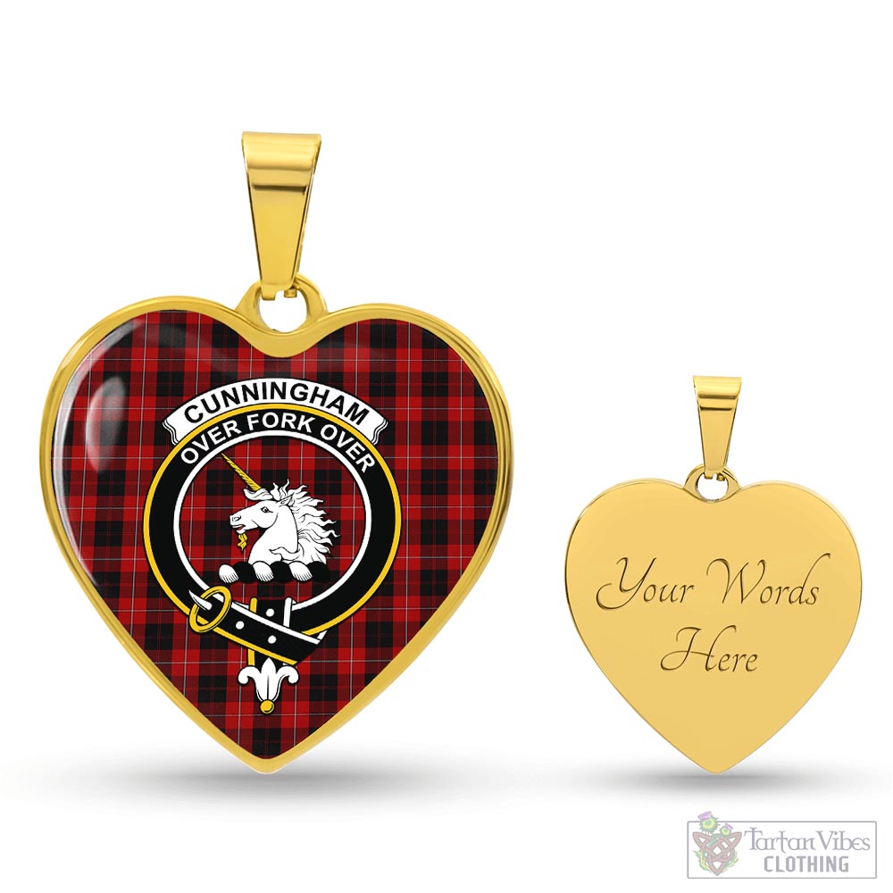 Tartan Vibes Clothing Cunningham Tartan Heart Necklace with Family Crest