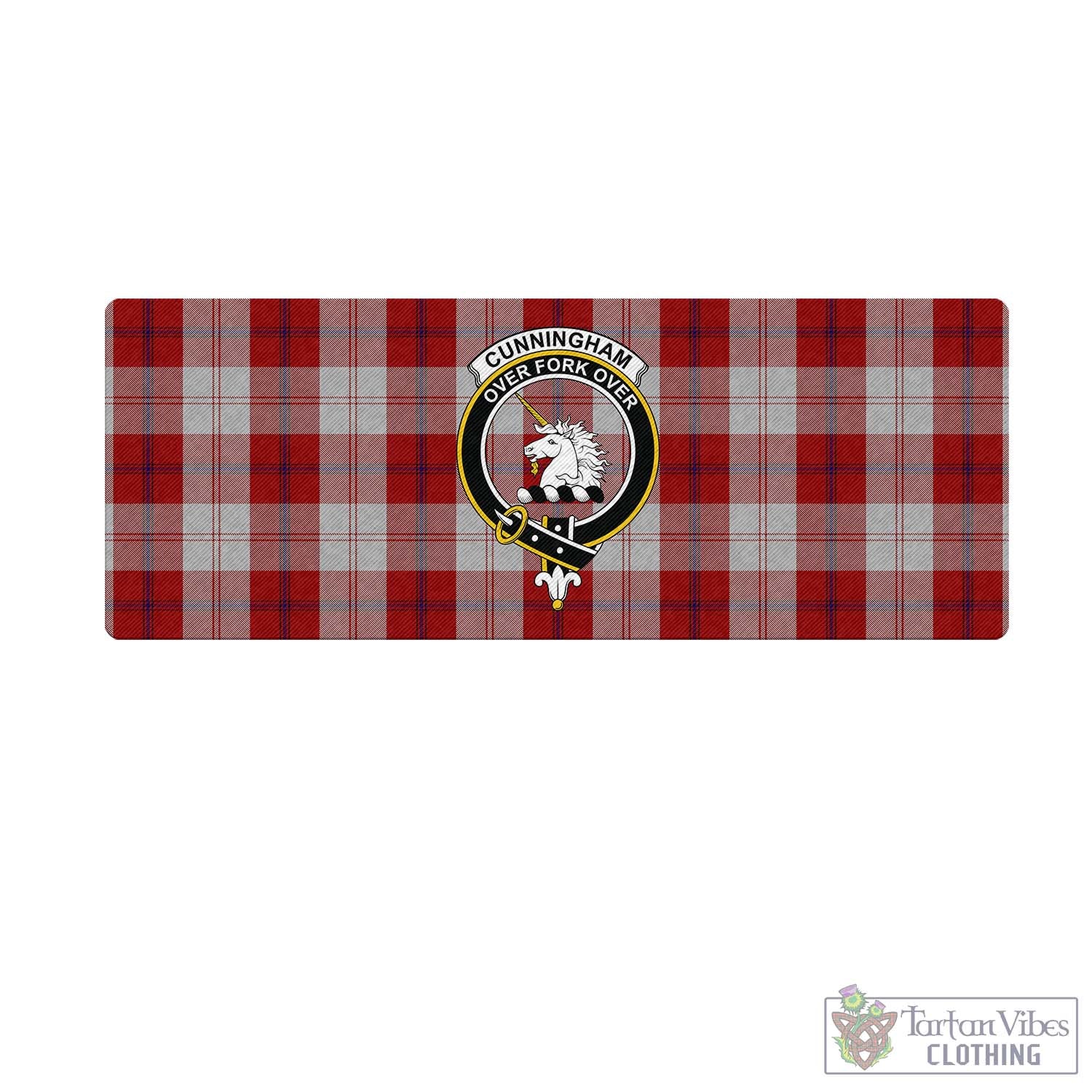 Tartan Vibes Clothing Cunningham Dress Tartan Mouse Pad with Family Crest