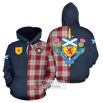 Cunningham Dress Tartan Hoodie Alba with Scottish Lion Royal Arm Half Style