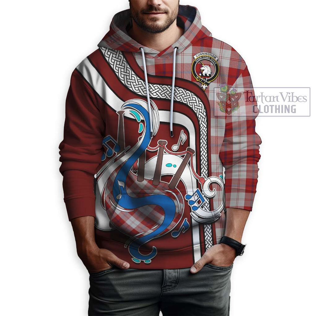 Cunningham Dress Tartan Hoodie with Epic Bagpipe Style Zip Hoodie - Tartanvibesclothing Shop