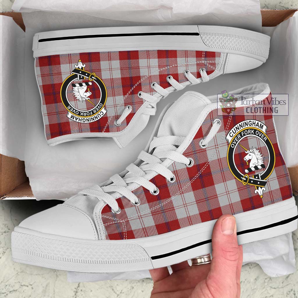 Tartan Vibes Clothing Cunningham Dress Tartan High Top Shoes with Family Crest