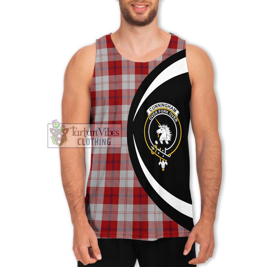 Cunningham Dress Tartan Men's Tank Top with Family Crest Circle Style Men - Tartan Vibes Clothing