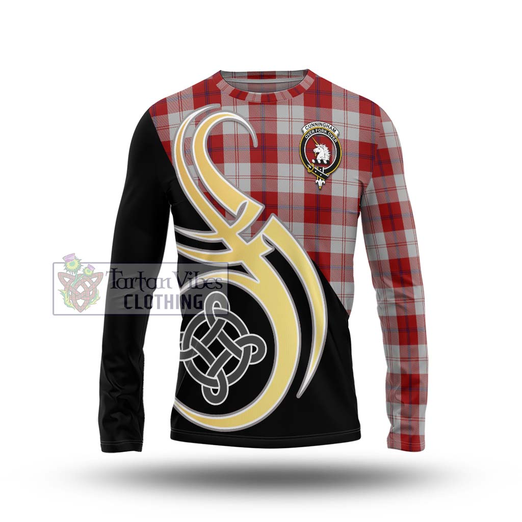 Cunningham Dress Tartan Long Sleeve T-Shirt with Family Crest and Celtic Symbol Style Unisex - Tartan Vibes Clothing