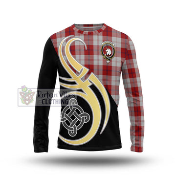 Cunningham Dress Tartan Long Sleeve T-Shirt with Family Crest and Celtic Symbol Style