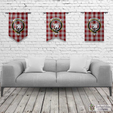 Cunningham Dress Tartan Gonfalon, Tartan Banner with Family Crest