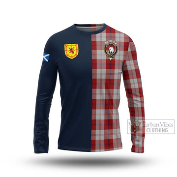 Cunningham Dress Tartan Long Sleeve T-Shirt Alba with Scottish Lion Royal Arm Half Style