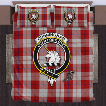 Cunningham Dress Tartan Bedding Set with Family Crest