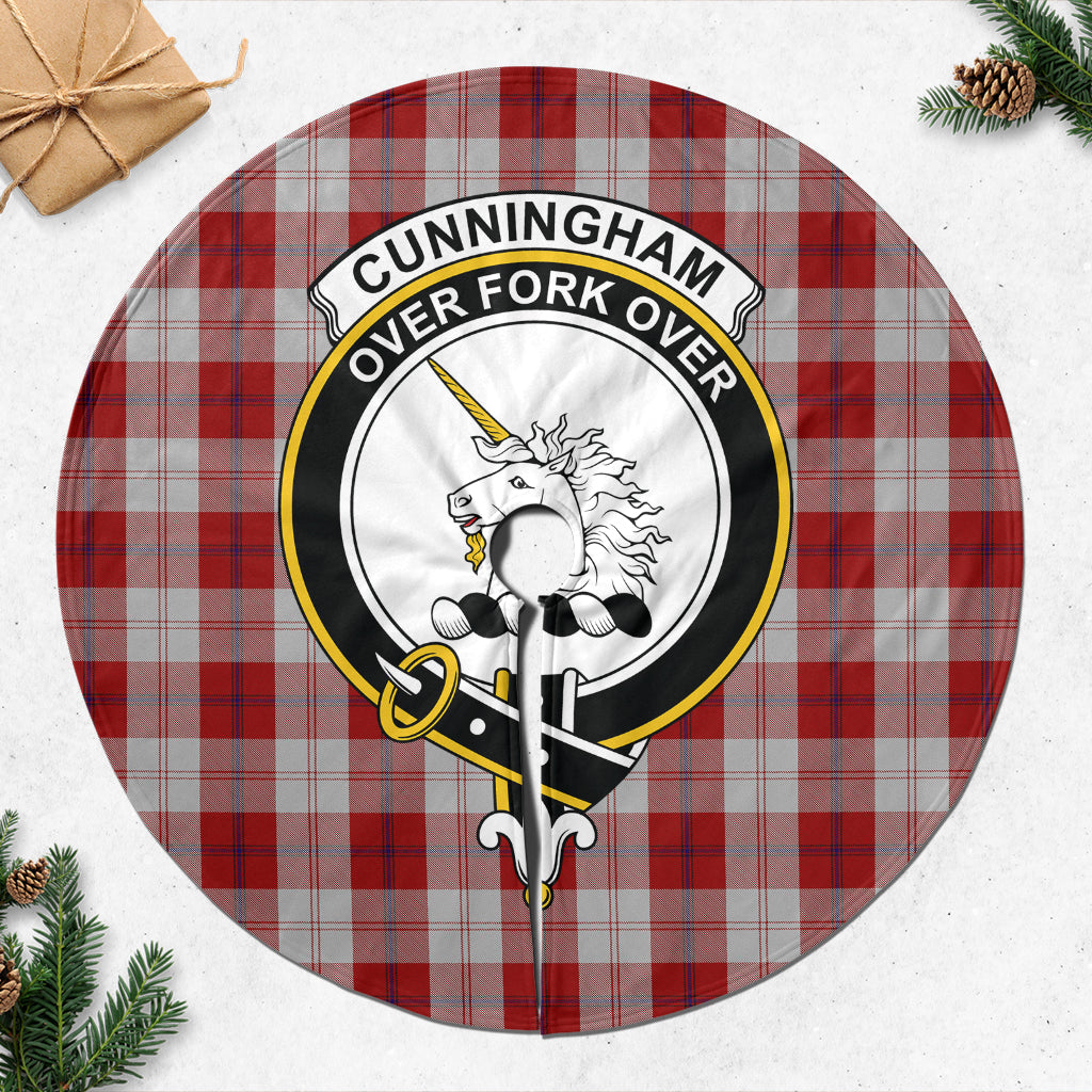 Cunningham Dress Tartan Christmas Tree Skirt with Family Crest - Tartanvibesclothing