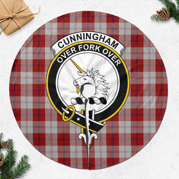 Cunningham Dress Tartan Christmas Tree Skirt with Family Crest