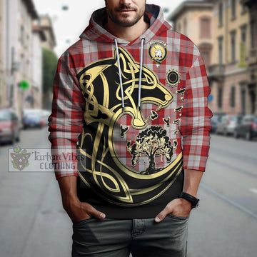 Cunningham Dress Tartan Hoodie with Family Crest Celtic Wolf Style