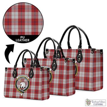 Cunningham Dress Tartan Luxury Leather Handbags with Family Crest