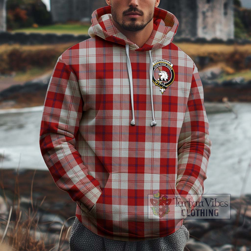 Cunningham Dress Tartan Cotton Hoodie with Family Crest Pullover Hoodie XS - Tartan Vibes Clothing