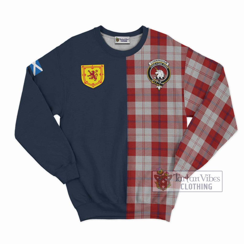 Tartan Vibes Clothing Cunningham Dress Tartan Sweatshirt with Scottish Lion Royal Arm Half Style