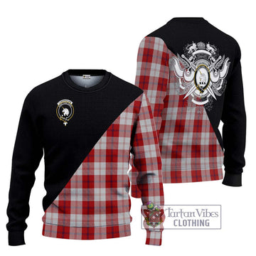 Cunningham Dress Tartan Ugly Sweater with Family Crest and Military Logo Style