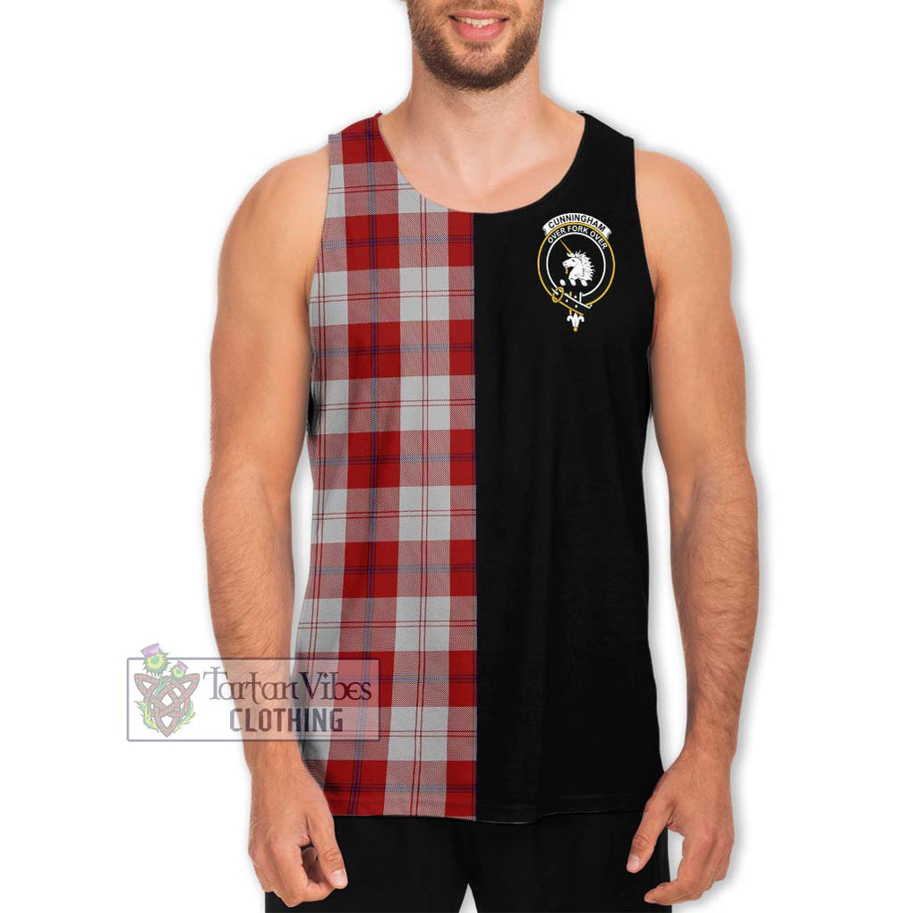 Cunningham Dress Tartan Men's Tank Top with Family Crest and Half Of Me Style Men - Tartanvibesclothing Shop