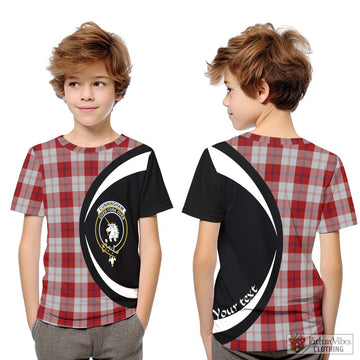 Cunningham Dress Tartan Kid T-Shirt with Family Crest Circle Style