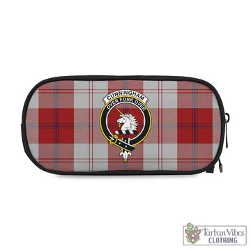 Cunningham Dress Tartan Pen and Pencil Case with Family Crest