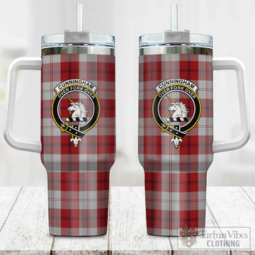 Cunningham Dress Tartan and Family Crest Tumbler with Handle