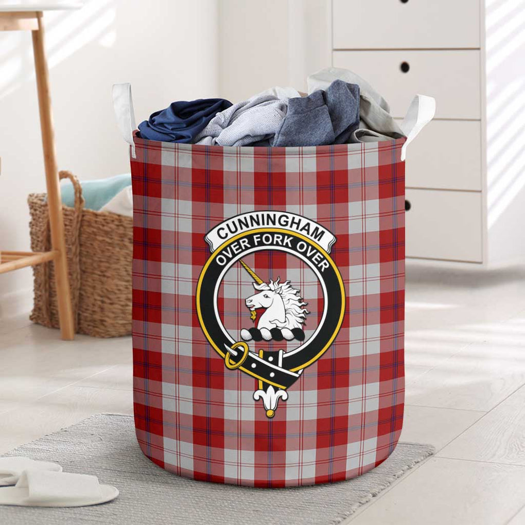 Cunningham Dress Tartan Laundry Basket with Family Crest One Size - Tartanvibesclothing Shop