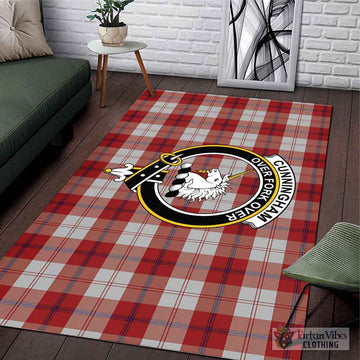 Cunningham Dress Tartan Area Rug with Family Crest