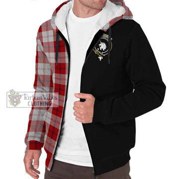 Cunningham Dress Tartan Sherpa Hoodie with Family Crest and Half Of Me Style