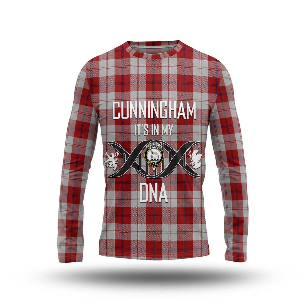 Cunningham Dress Tartan Long Sleeve T-Shirt with Family Crest DNA In Me Style Unisex - Tartanvibesclothing Shop