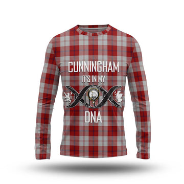 Cunningham Dress Tartan Long Sleeve T-Shirt with Family Crest DNA In Me Style