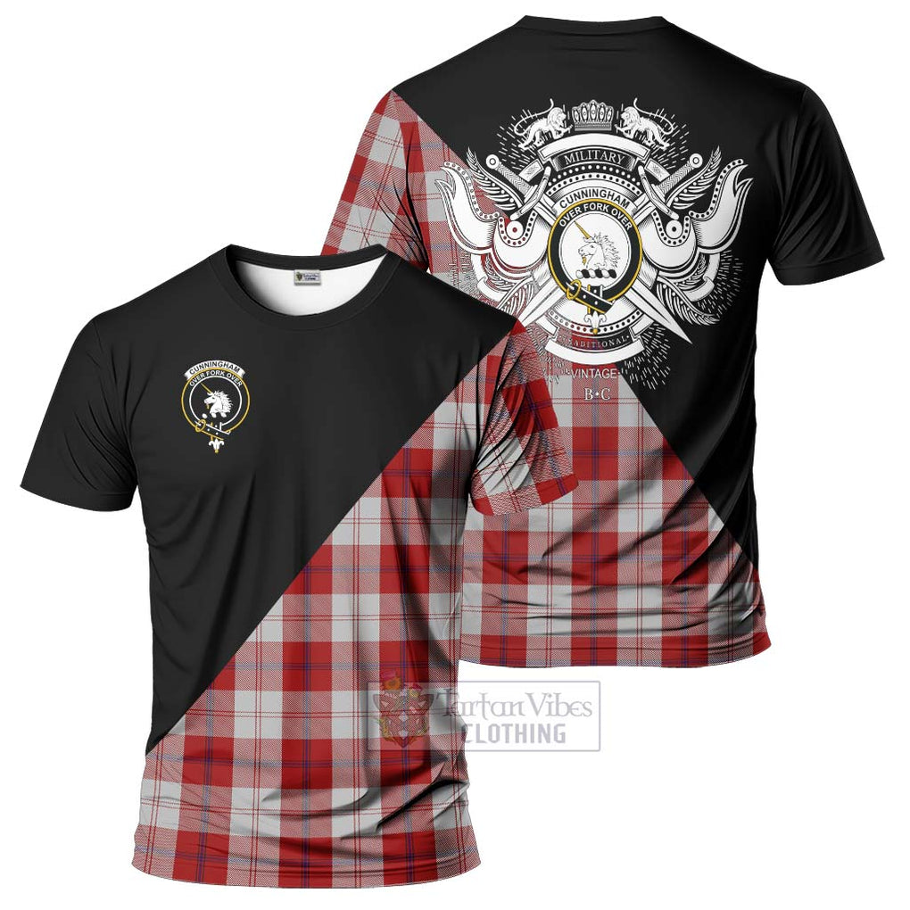 Cunningham Dress Tartan T-Shirt with Family Crest and Military Logo Style Kid's Shirt - Tartanvibesclothing Shop